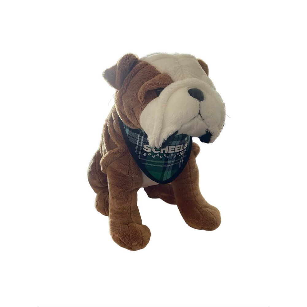 Jaag Brown White Bulldog 2018 Scheels Dog Plush Stuffed Animal 12"